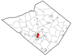 Map of Wyomissing, Berks County, Pennsylvania Highlighted